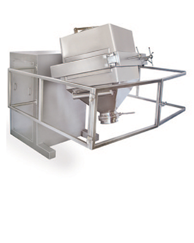 Laboratory scale bin blender and bins for pharmaceutical plant